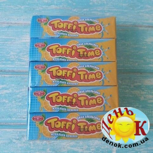 Жевательные конфеты с апельсином Toffy Time 20г Жевательные конфеты с апельсином Toffy Time 20г