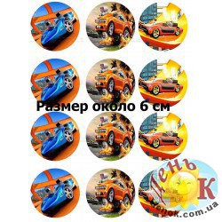 Картинки для капкейков Гоночные машинки Хотвилс