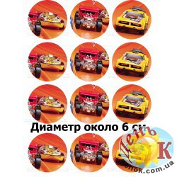 Картинки для капкейков машинки на треке Хотвилс