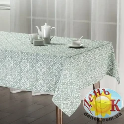 Водоотталкивающая скатерть Soho Mosaic Green 140х180