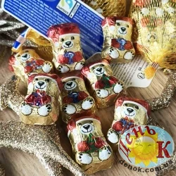 Сеточка новогодние золотые Мишки Only