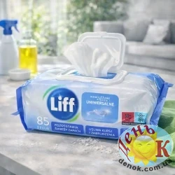 Салфетки влажные для уборки LIFF с клапаном 85 шт