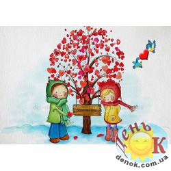 Вафельная картинка на торт Be my Valentine квадратная. Доставка по всей Украине.