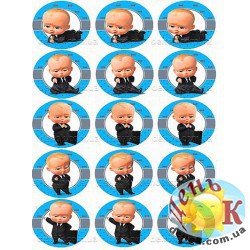 Вафельная картинка Босс молокосос голубой фон