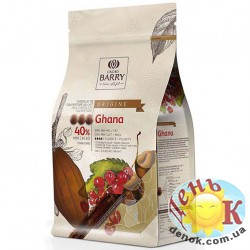Молочный шоколад Ghana 40% Cacao-Barry 1 кг с доставкой по Украине