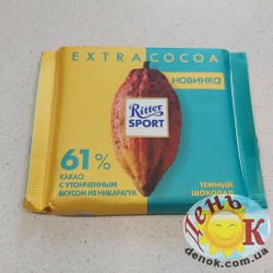 Шоколад темный 61% Ritter Sport со вкусом из Никарагуа 100 грамм, Германия купить в Киеве