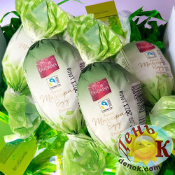 Марципановые яйца с фундучной начинкой в молочном шоколаде 100г
