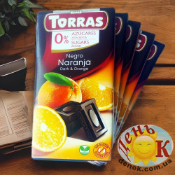 Черный шоколад без сахара с апельсином Torras Negro Naranja Dark & Orange Испания